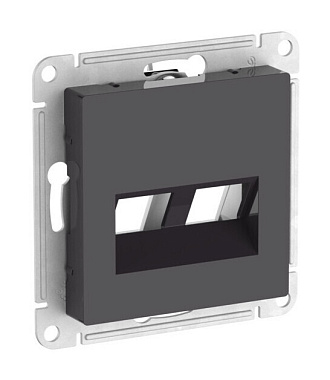 Лицевая панель розетки 2-местной для функций типа Keystone SE Atlasdesign базальт