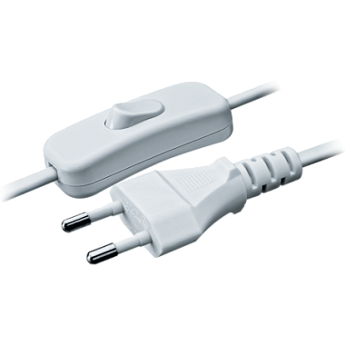 Шнур с вилкой и проходным выкл. L-1,7м белый Navigator 94 667