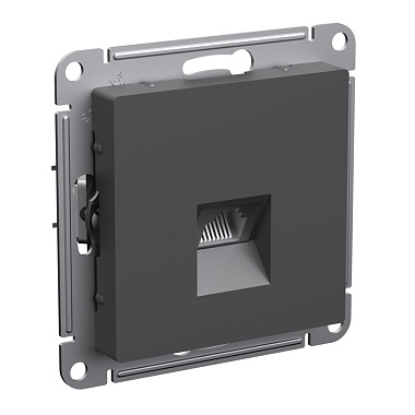 Розетка 1 СП комп. RJ45 кат.6а механизм SE AtlasDesign базальт
