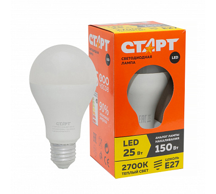Лампа светодиодная Е27  25Вт 2700К груша СТАРТ ECO