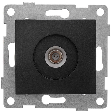 Розетка 1 СП TV оконечная механизм Gusi Electric Bravo графит