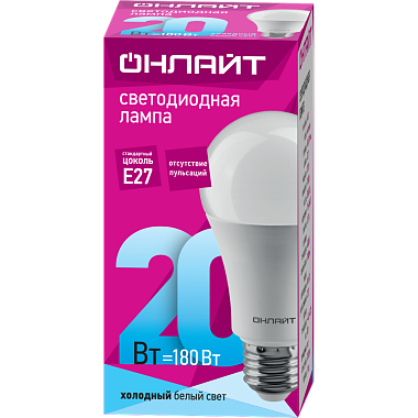 Лампа светодиодная Е27  20Вт 4000К 176-264В груша ОНЛАЙТ 61 158