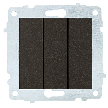 Выключатель 3 СП 10А механизм Ovivo черный металлик