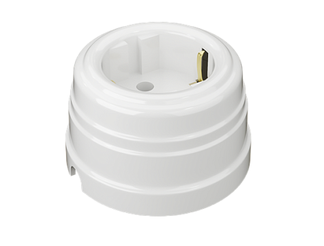 Розетка с заземл. конт. пластиковая МезонинЪ Усадьба белый