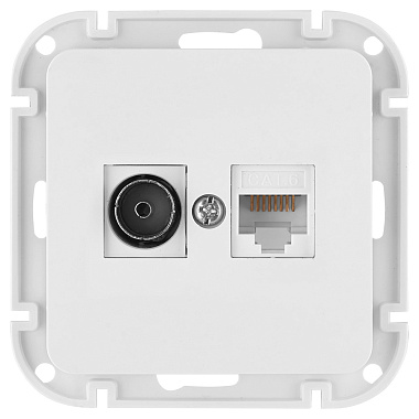 Розетка 1 СП TV+комп.RJ45 кат.5е механизм Bylectrica Astrum белый