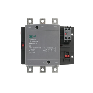 Контактор 185А 220В АС АС3 АС4 1НО+1НЗ КМ-102 DEKraft