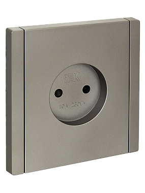 Розетка 1 СП 10А с з/шт IEK FP517 Forte&Piano сталь