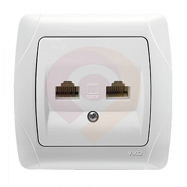 Розетка 1 СП комп. RJ45+RJ45 кат.5е Viko Carmen белый