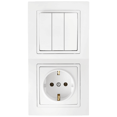 Блок комб. СП (3кл + 1роз с з/к) Bylectrica Уют белый