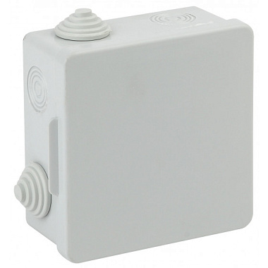 Распаячная коробка 100х100х50мм открытой установки серая с гермовводами 8 вх. IP54 ЭРА Б0037441