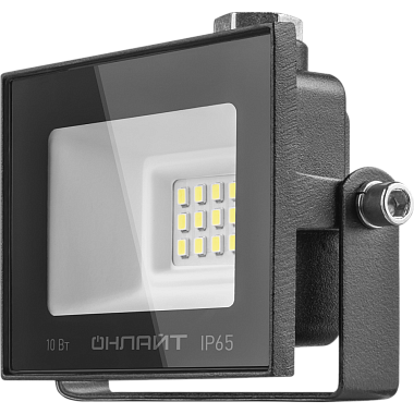 Прожектор светодиодный  10Вт 6000К IP65 800Лм черный Онлайт 71 688