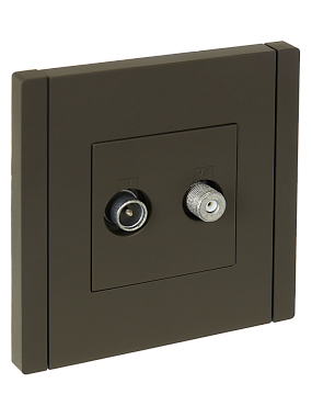 Розетка 1 СП TV+SAT IEK FP338 Forte&Piano серый