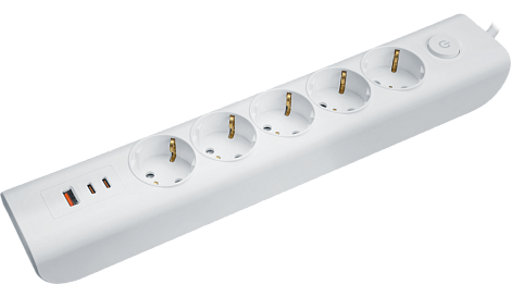 Удлинитель 5* 5 м с заземлением + 1 USB-А + 2 USB-C 16А Navigator 95 692