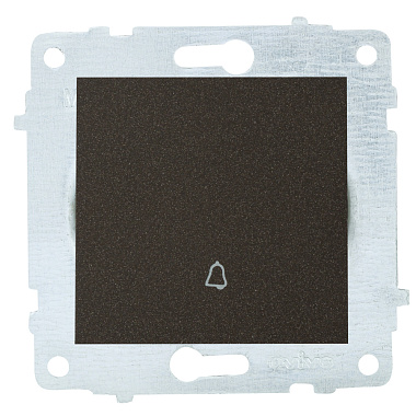 Кнопка звонка 1 СП 10А механизм Ovivo черный металлик