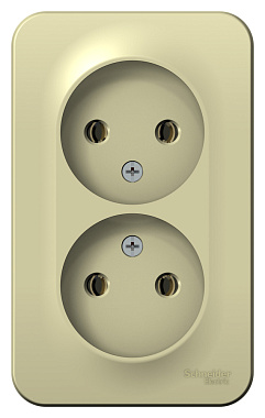 Розетка 2 ОП 16А (изол.пл.) SE Blanca бежевый