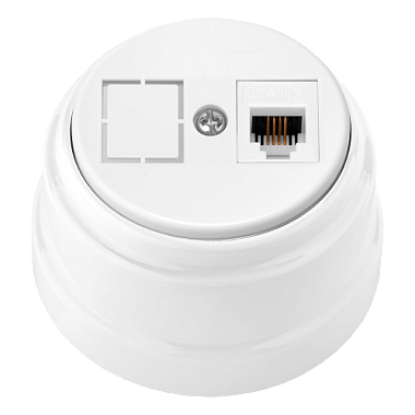 Розетка 1 ОП телефонная RJ11 Bylectrica Ретро белый