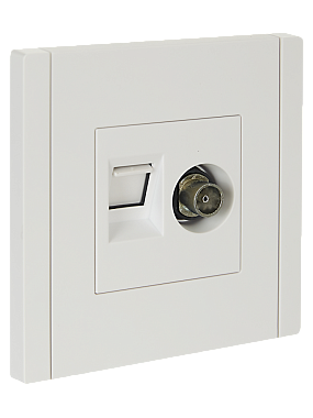 Розетка 1 СП TV+комп.RJ45 кат.5е IEK FP236 Forte&Piano белый