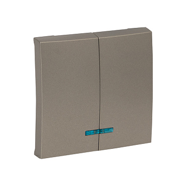 Лицевая панель выключателя 2-кл. с индикатором EKF Валенсия кашемир