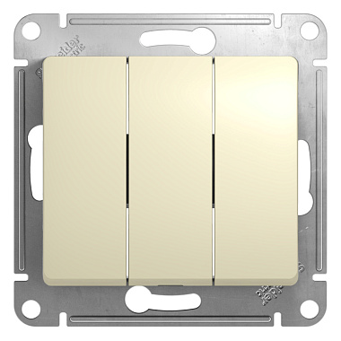 Выключатель 3 СП 10АХ сх.1+1+1 механизм SE Glossa бежевый