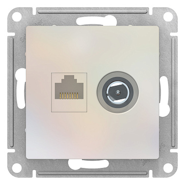 Розетка 1 СП TV+комп.RJ45 кат.5е механизм SE AtlasDesign жемчуг