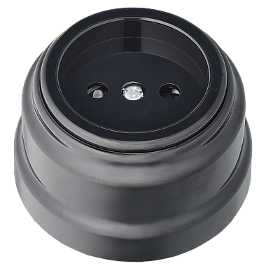 Розетка 1 ОП 16А с з/шт Bylectrica Ретро черный