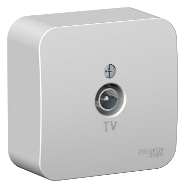 Розетка 1 ОП TV (изол.пл.) SE Blanca алюминий