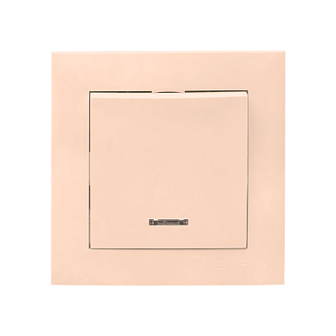 Выключатель 1 СП 10А с подсв. EKF Валенсия кремовый