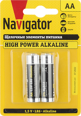 Элемент питания (AA) щелочной LR6 Alkaline 1,5V Navigator 94 752