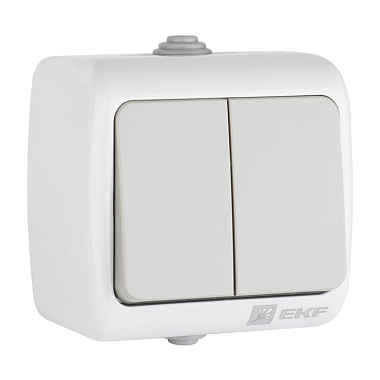 Выключатель 2 ОП IP54 10А EKF Мурманск серый
