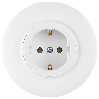 Розетка с заземлением 1 СП 16А круглая Bylectrica Прованс белый