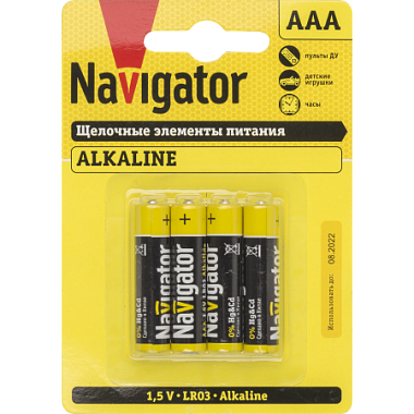 Элемент питания (AAA) щелочной LR03 Alkaline 1,5V Navigator 61 462