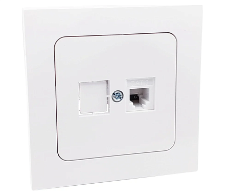 Розетка 1 СП телефонная RJ11 Bylectrica Astrum белый