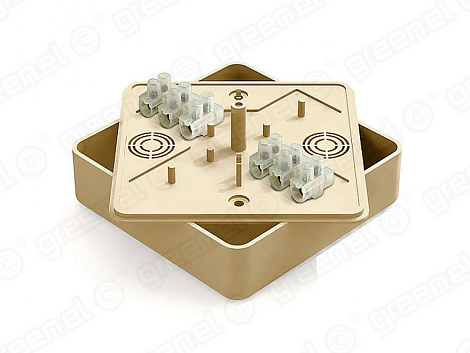 Коробка расп. ОП 100х100х29мм IP40 для кабель-каналов (с клеммной колодкой) дуб Greenel