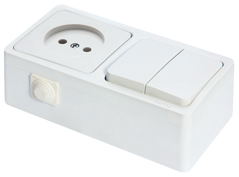 Блок ОП (2кл. + 1роз.) IP20 Ne-ad Murat белый