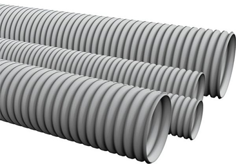 Труба гофр.32мм HFFRLS с зондом легкая без галогена низк.дымовыделение т/г цвет серый Экопласт