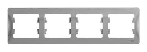 Рамка 4-постовая гориз. SE Glossa алюминий