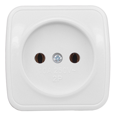 Розетка 1 ОП 10А EKF Минск белый