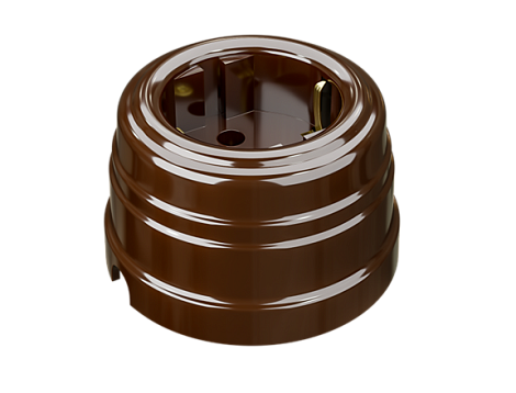 Розетка с заземл. конт. пластиковая МезонинЪ Усадьба коричневый