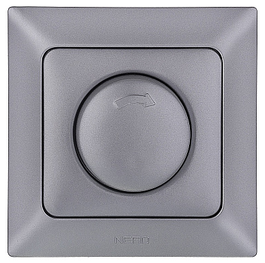 Светорегулятор 1 СП 800Вт поворотный (диммер) Ne-ad Aras серебро