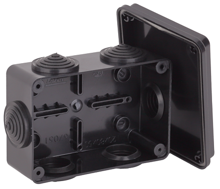 Коробка расп. ОП 120х80х50мм IP55 6 вводов Рувинил черный