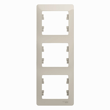 Рамка 3-постовая вертикальная SE Glossa молочный