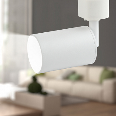 Светильник трековый однофазный под лампу GU10 до 15Вт белый ЭРА Б0044275