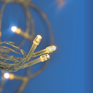 Бахрома светодиодная с эффектом мерцания, 12м. Соединяемая. 195 светодиодов. Теплый белый свет. Провод прозрачный. ТМ Uniel