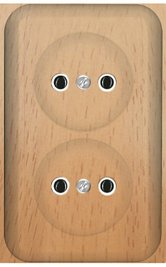 Розетка 2 ОП 10А (изол.пл.) SE бук