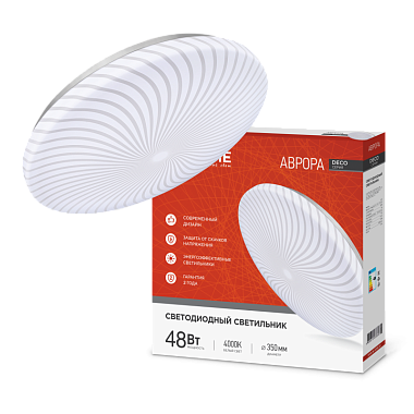 Светильник светодиодный DECO 48Вт 230В 4000К 3120Лм 380х55мм Аврора IN HOME
