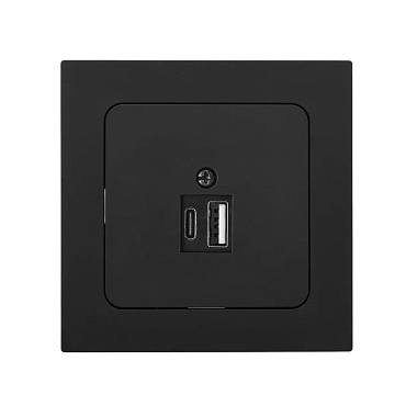 Розетка 1 СП USB A+тип-С 3А Bylectrica Astrum карбон