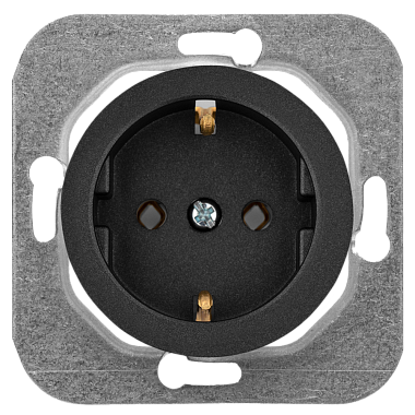Розетка с заземлением 1 СП 16А механизм Bylectrica Прованс графит