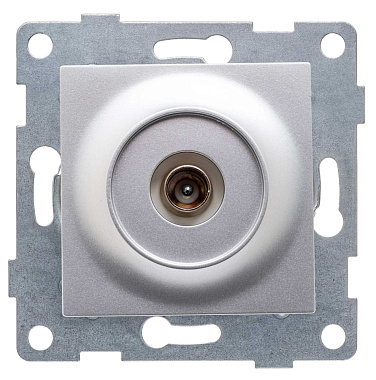 Розетка 1 СП TV оконечная механизм Gusi Electric Ugra серебро