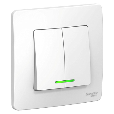 Выключатель 2 СП 10А с подсв. SE Blanca белый