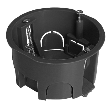 Подрозетник установ. в г/к D=70мм, H=40мм (с винтами) пласт.лапки E.p.plast черный